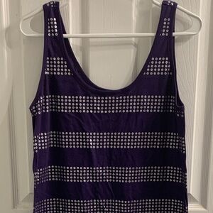 Nollie Purple Scoop Tank with Silver Stud Stripes